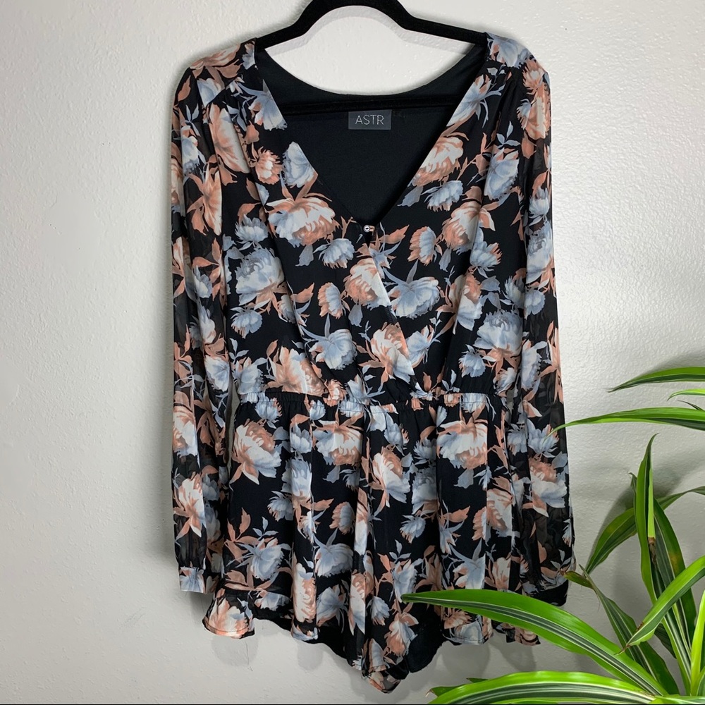 ASTR the Label Black Floral Romper